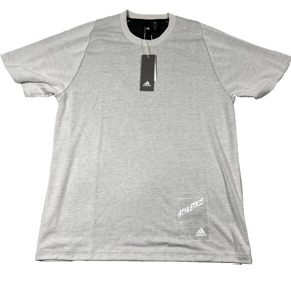 adidas Other - Adidas Mens Medium Gray Inside Mesh Tech Knit Short Sleeve Athletics T-Shirt NWT